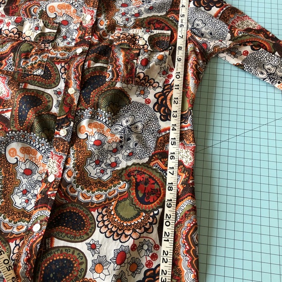 Lucky Brand Light Weight Paisley Print Button Down Camp Shirt Size M - Picture 7 of 8